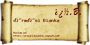 Ürmösi Bianka névjegykártya